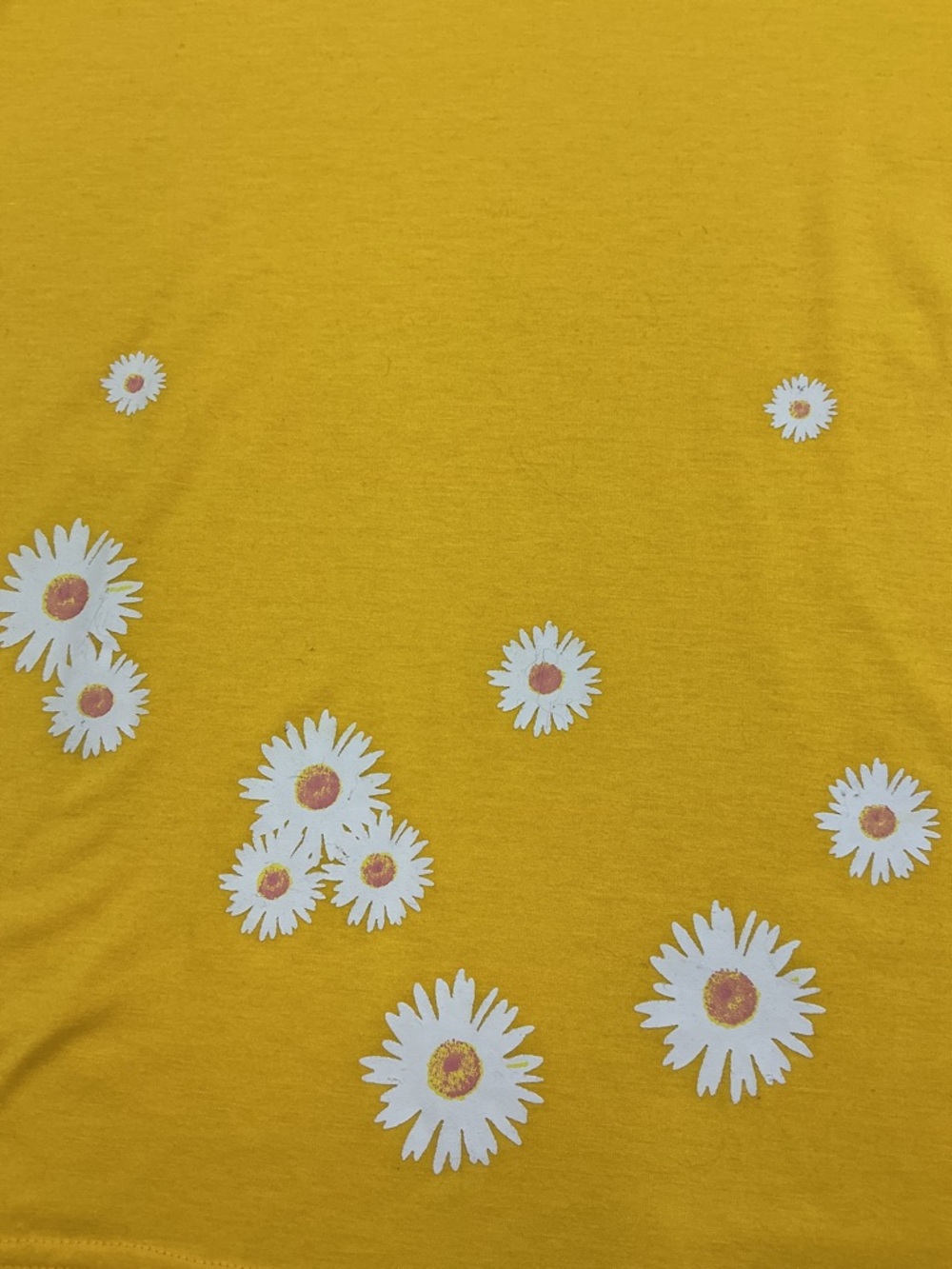 MISSLOOK Yellow Daisy Tee with White Floral Hem - Picture 2 of 5